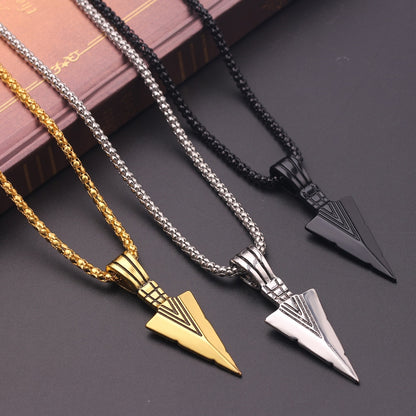 Herenketting in matzwart met pijlhanger