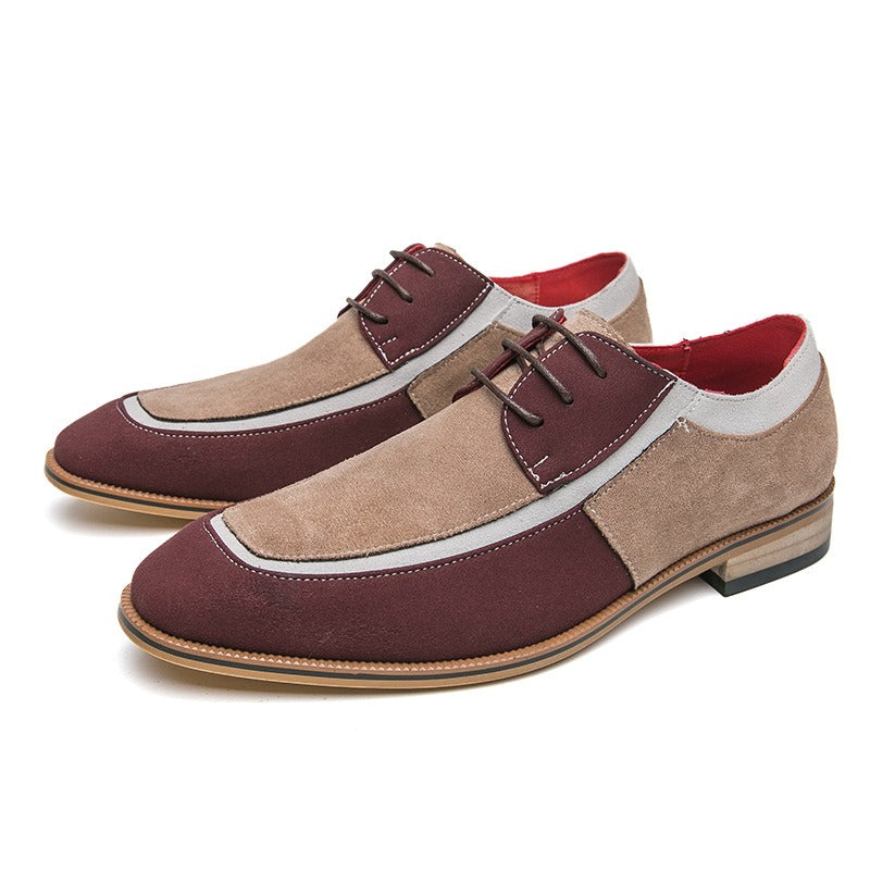Modieuze en trendy leren veterschoenen met houtenhak