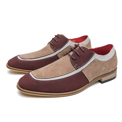 Modieuze en trendy leren veterschoenen met houtenhak