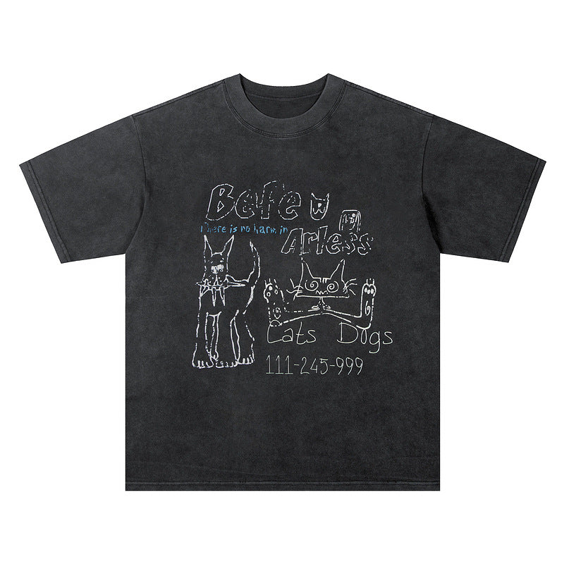 Short Sleeve T-Shirt Three-Quarter Sleeve Summer Streetwear