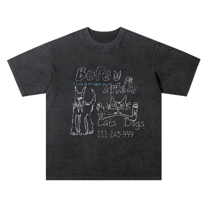 Short Sleeve T-Shirt Three-Quarter Sleeve Summer Streetwear