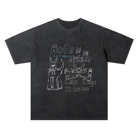 Short Sleeve T-Shirt Three-Quarter Sleeve Summer Streetwear