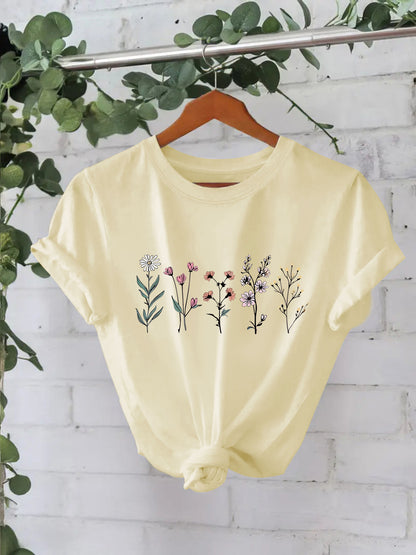 Round neck floral print top