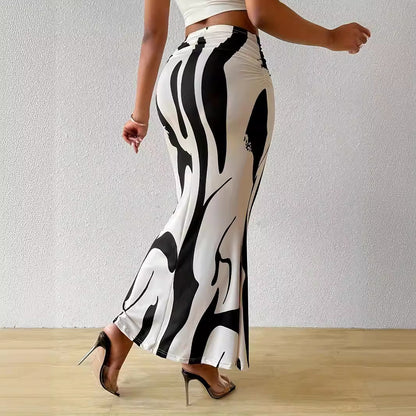 Zebra Print High-Waisted Bodycon Skirt Women's Trendy Fashion