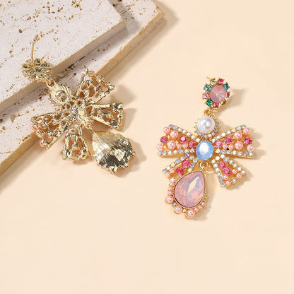 Boho Alloy Pearl Stud Earrings