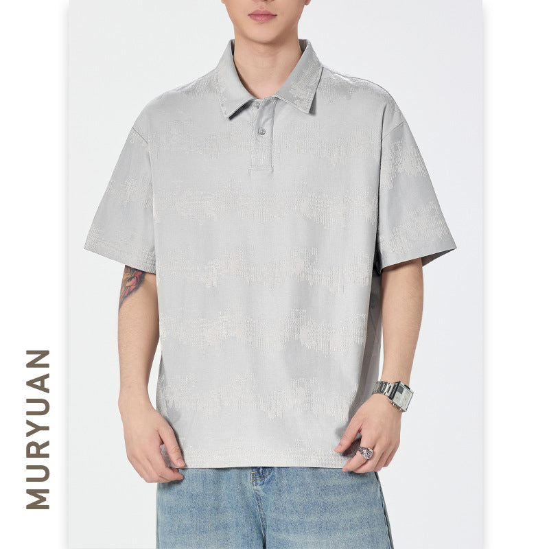 Stijlvolle  poloshirt met opstaande kraag en korte mouwen voor heren