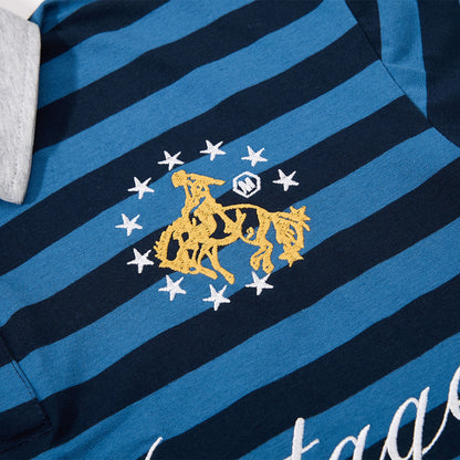 Gestreepte poloshirt met letterprint en korte mouwen