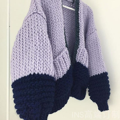 Boho Inspired HANDMADE cardigan puff sleeve women cardigan women warm winter cardigans sweaters new fashion knitwear outwear