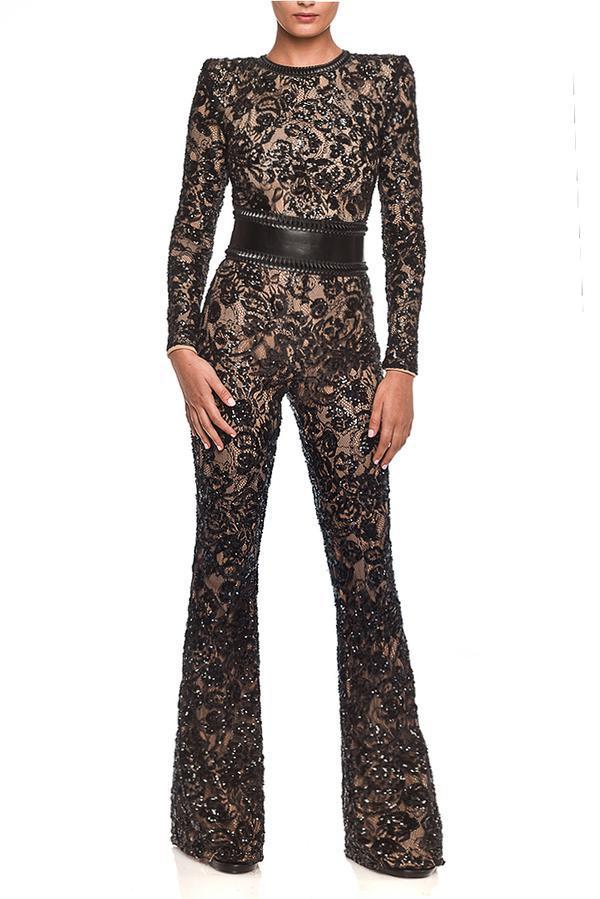 Style Composite Lace Slim Jumpsuit Women's Romper