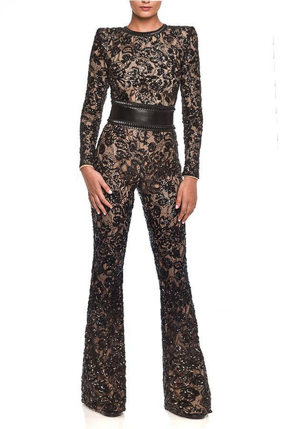 Style Composite Lace Slim Jumpsuit Women's Romper