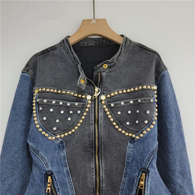 Small elastic slim fit European jacket top
