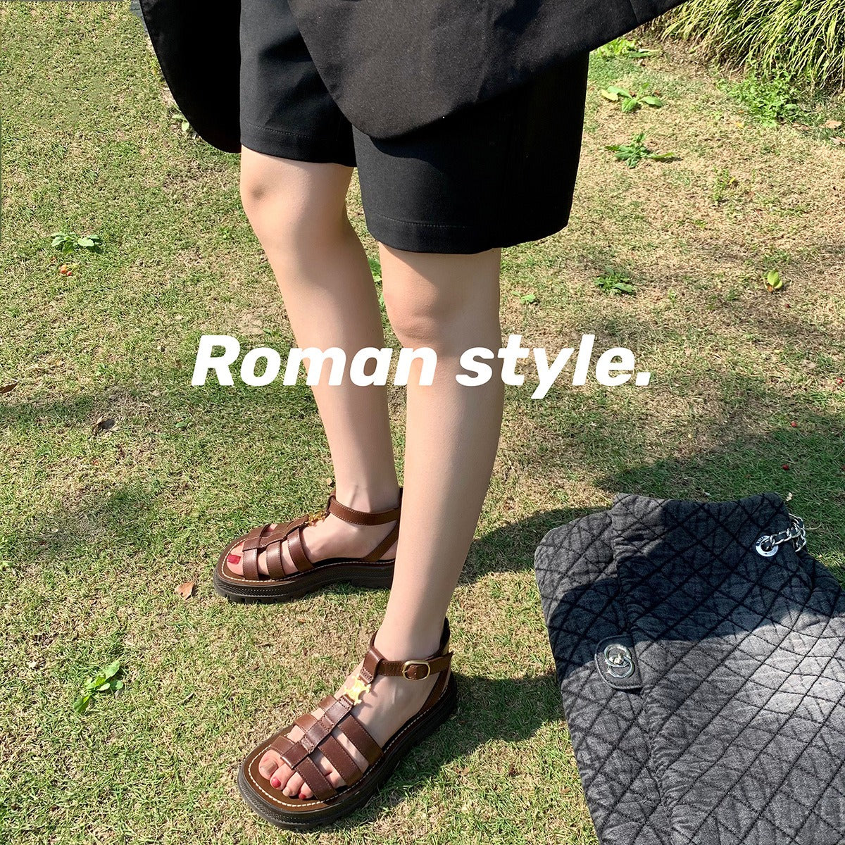 Dames Romeinsestijl Sandalen Van Echte Rundleer