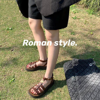 Dames Romeinsestijl Sandalen Van Echte Rundleer