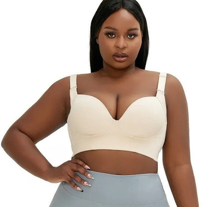 Plus-size glossy sexy bra with anti-sag adjustable bra for women with underwire
