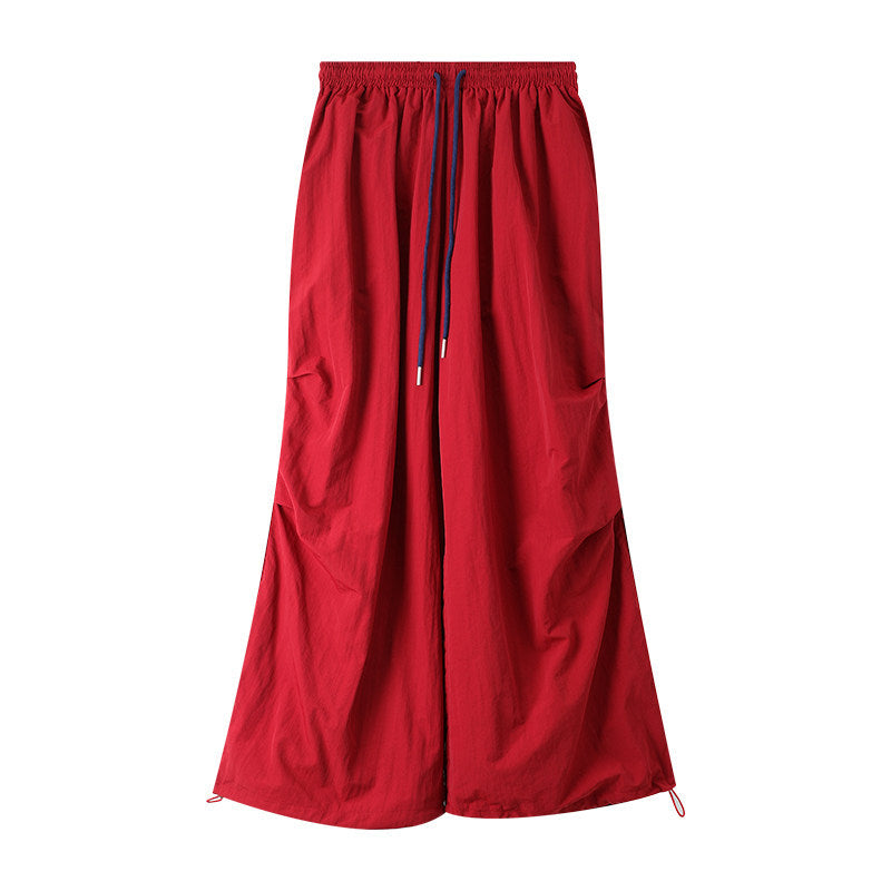 Retro Trendy Casual Pants Sporty Wide Leg Long Trousers