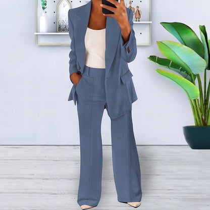 Style Spring Summer Fashionable Notch Lapel Slim Fit Blazer Elegant Suit Jacket Women's Suit Set