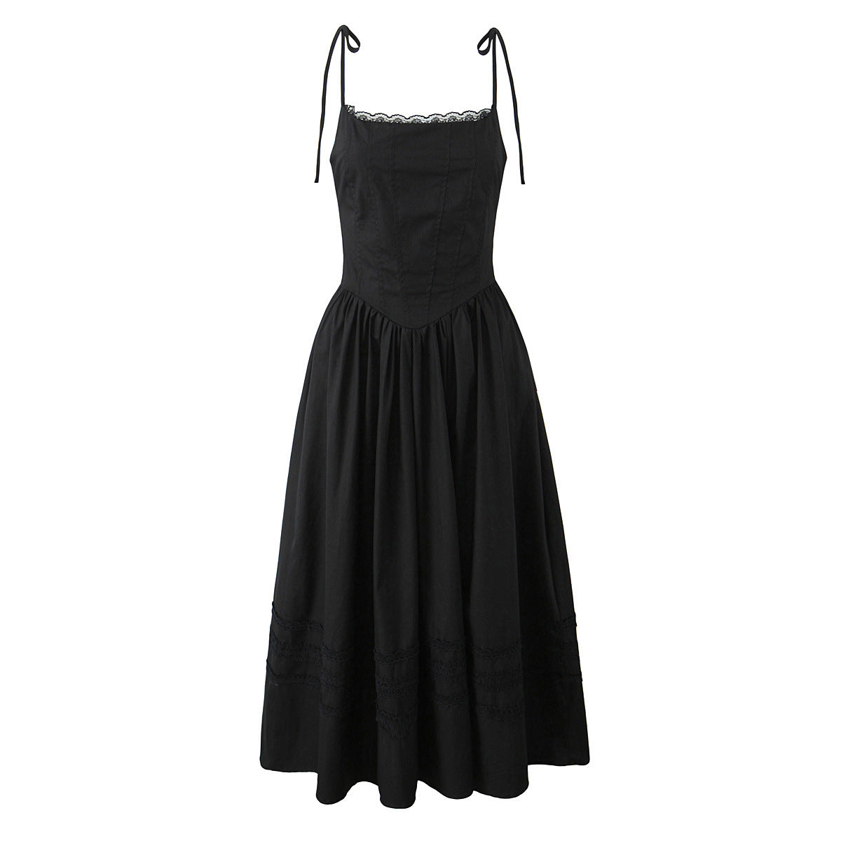 Camisolejurk met vetersluiting