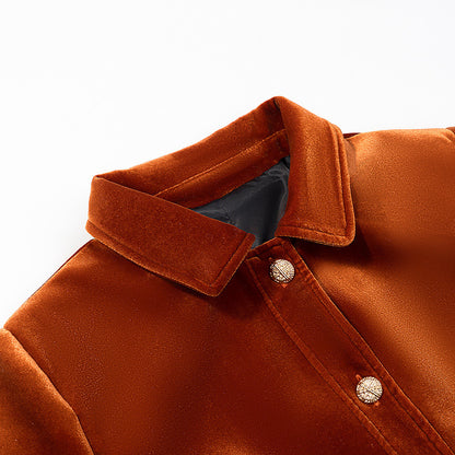 Modieuze fluwelen jas casual en veelzijdig klassiek design