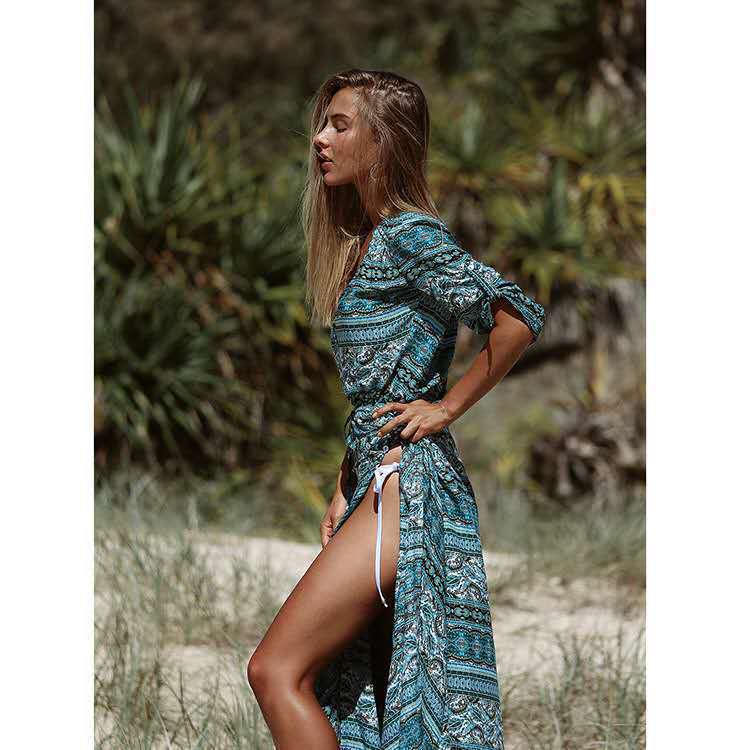 Elegante maxi-jurk in boho-stijl voor dames perfect voor op het strand