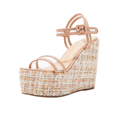 Wedge Heel Sandals Fashion New Women's Shoes Transparent Straps Platform High Heels