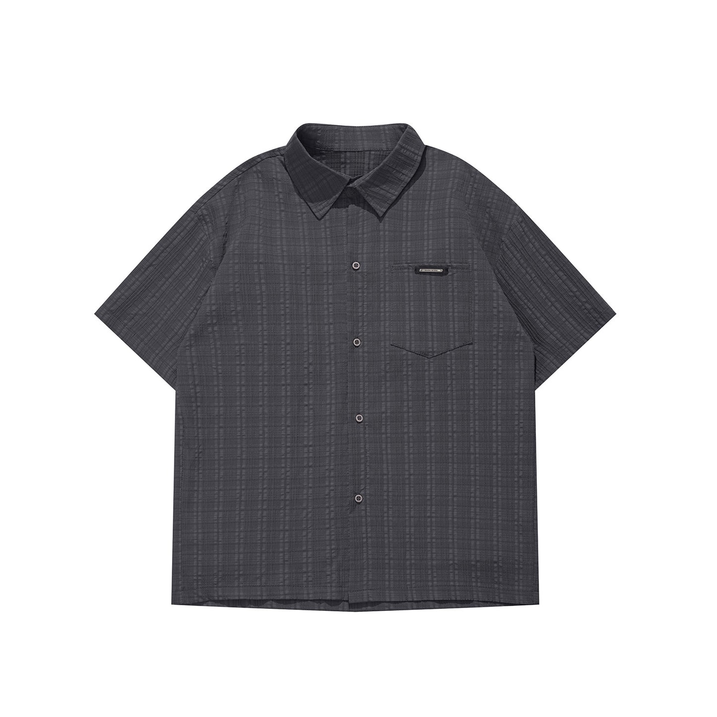 Pocket label striped shirt for men