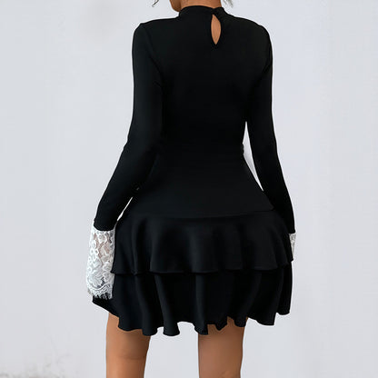 Dames kanten mini-jurk voor feestjes