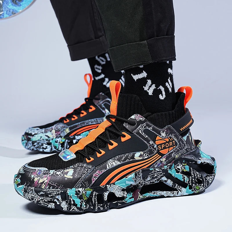 Bedrukte herensneakers van hoge kwaliteit
