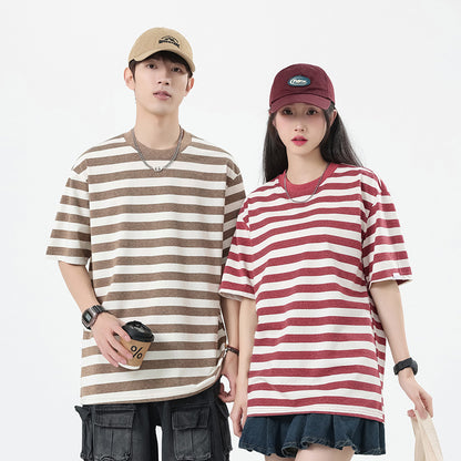 Round neck colored cotton men's T-shirt