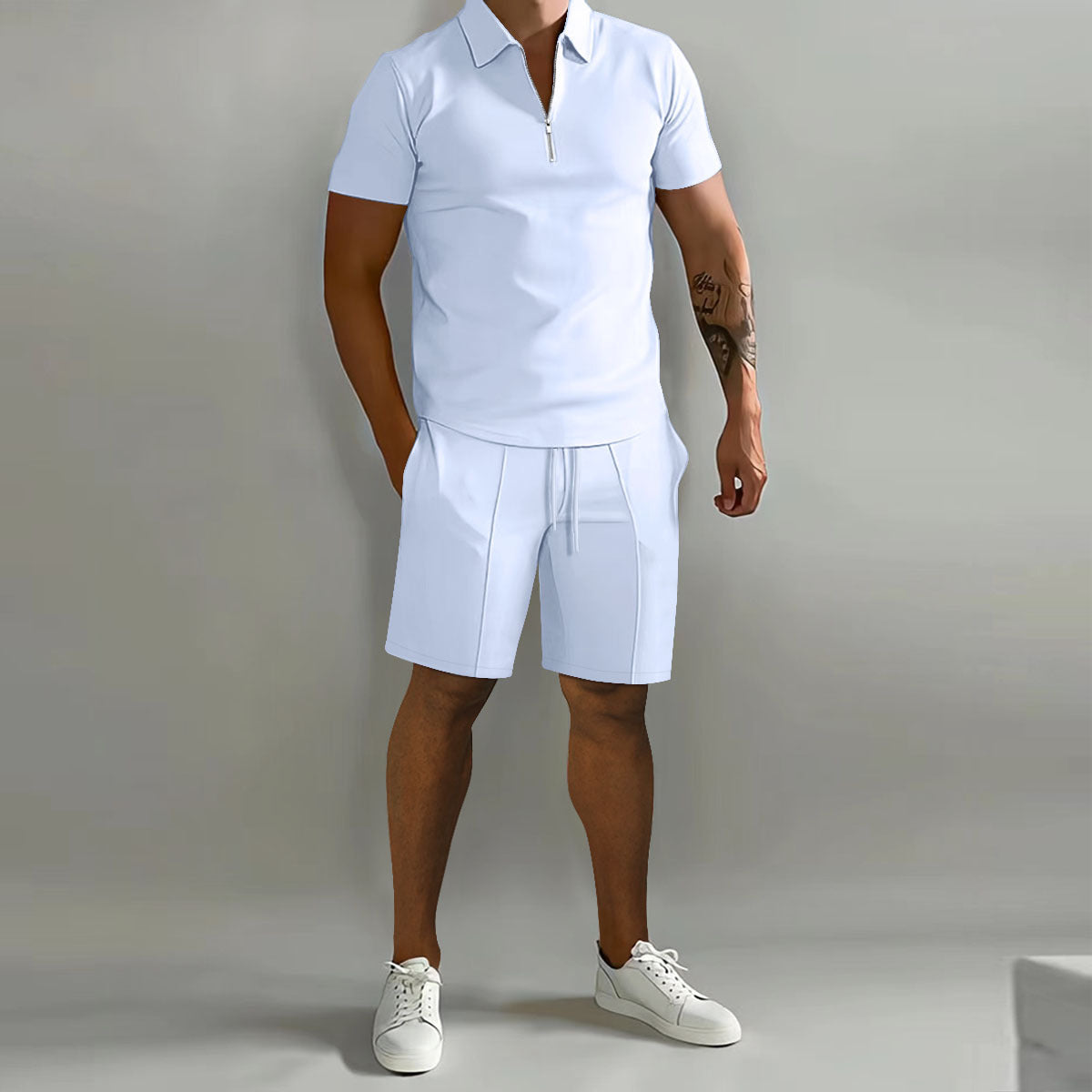 Polo casual loose short sleeved shorts sports suit