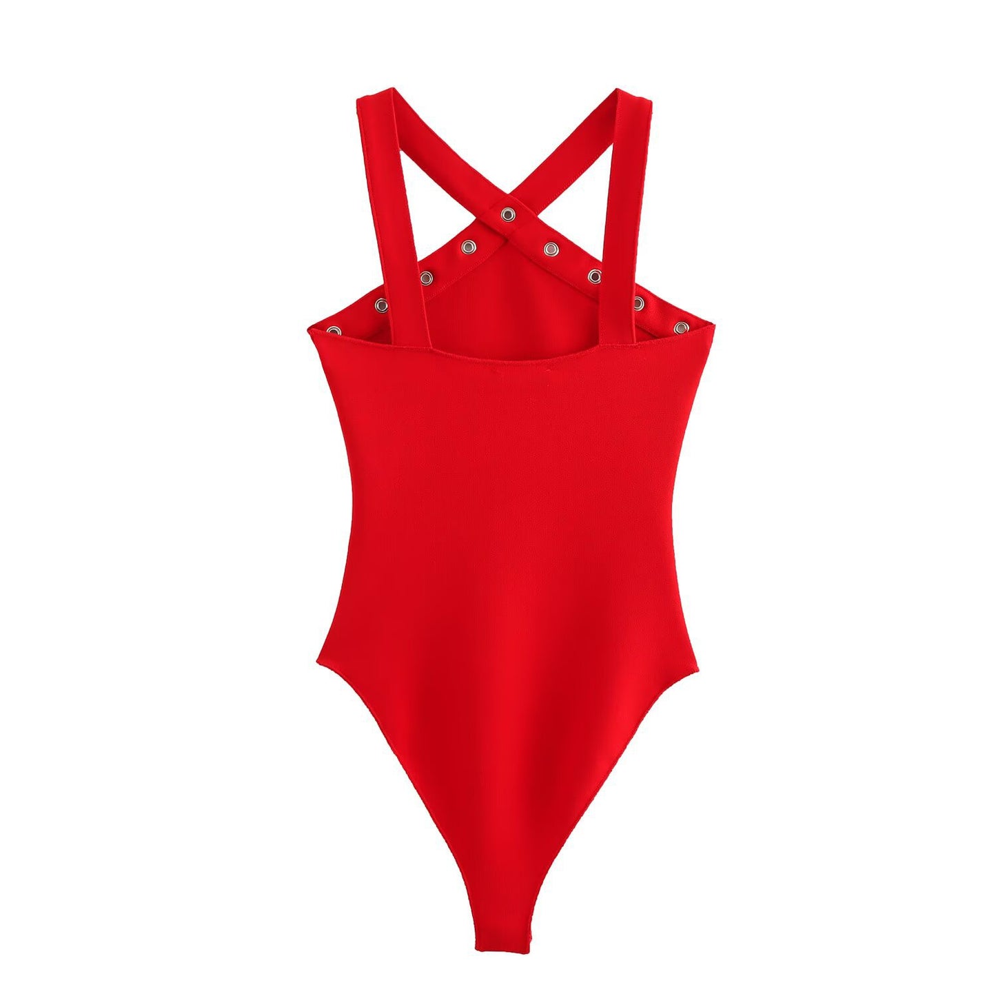 Summer fashion short sexy women's hanging neck shaping elastic jumpsuit