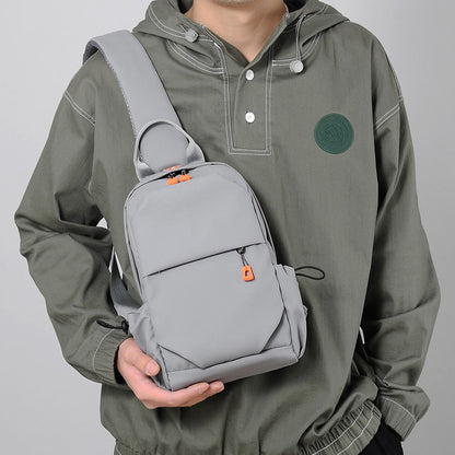 Modieuze multifunctionele heren PU-leren crossbodytas met USB-oplader