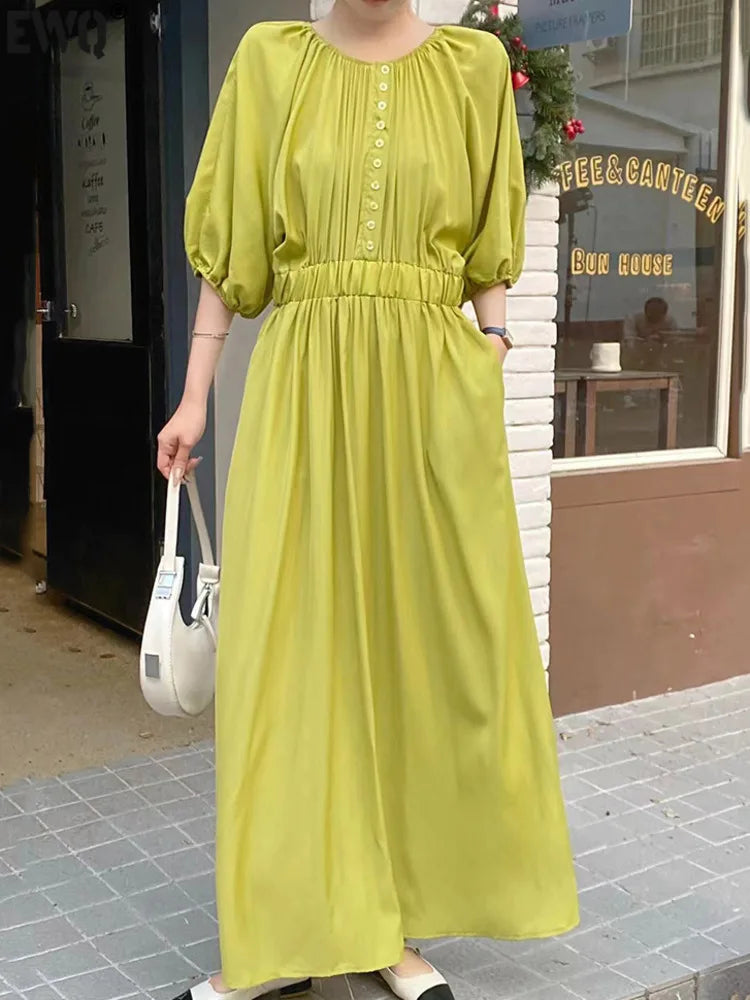 Summer new fat mm reversible loose slimming knee length plus size dress