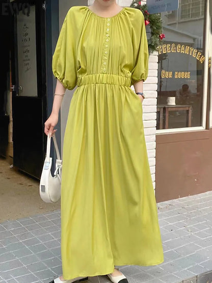 Summer new fat mm reversible loose slimming knee length plus size dress