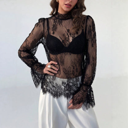 Lace long sleeved top