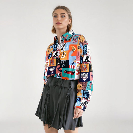 Flower shirt for women, retro Hong Kong style, new style for outerwear, plus size, fat mm, loose Korean version, versatile long