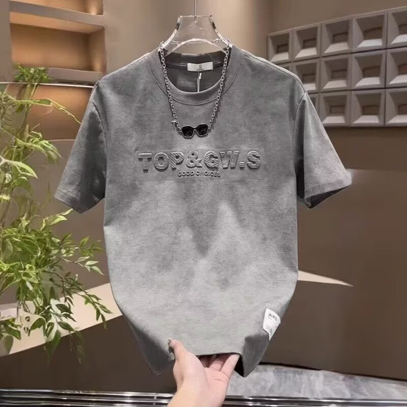 Short Sleeve Men's Tie-Dye Round Neck Versatile Leisure Half Sleeve T-Shirt