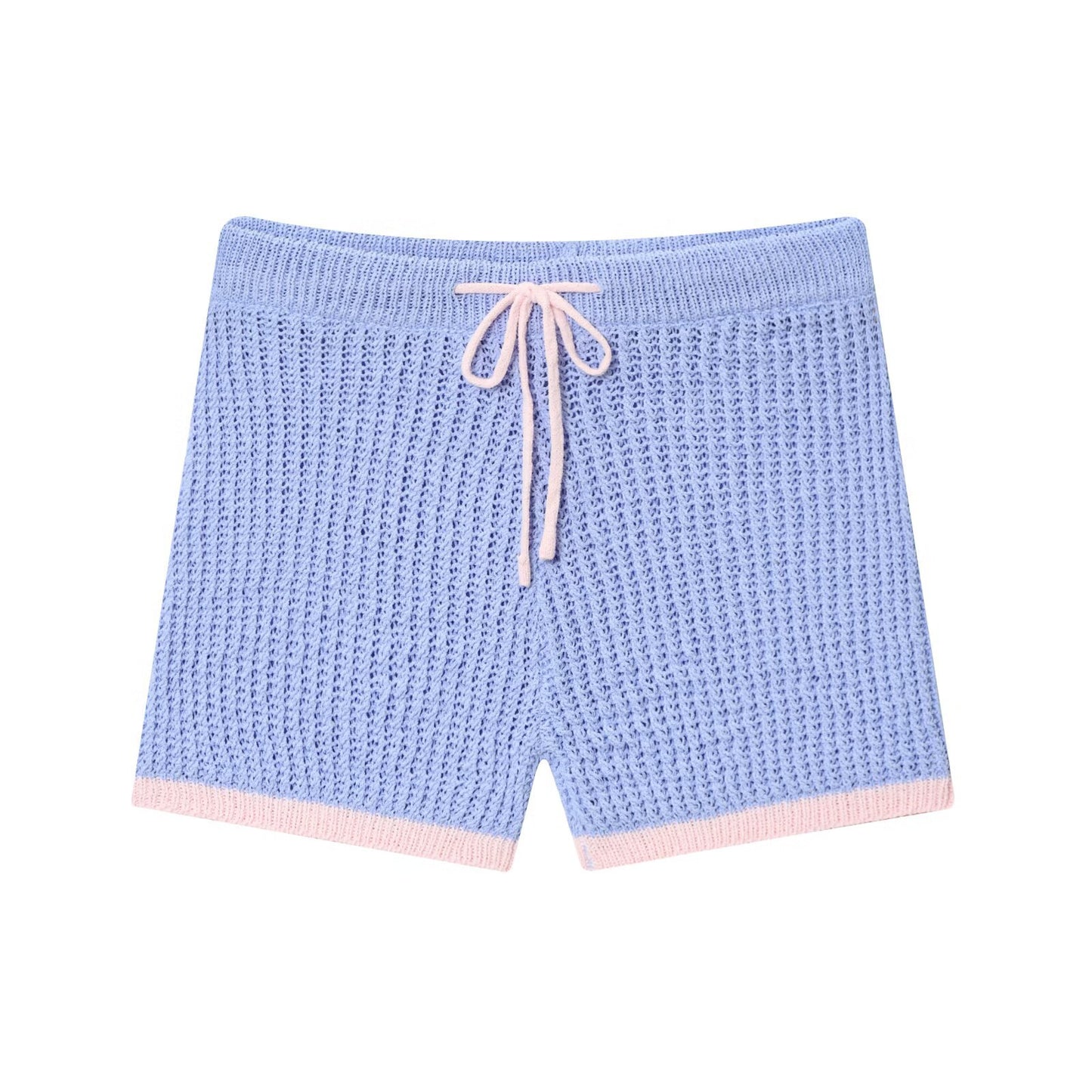 Knitted polo shirt jacket+shorts set