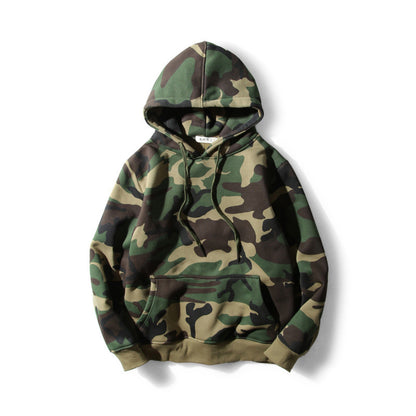 Camouflage hoodie loose hooded long sleeved jacket