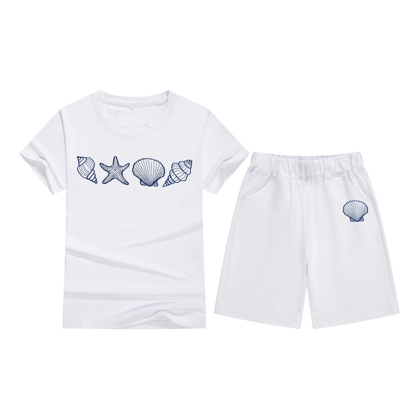 Unisex katoenen T-shirt met korte mouwen en shorts