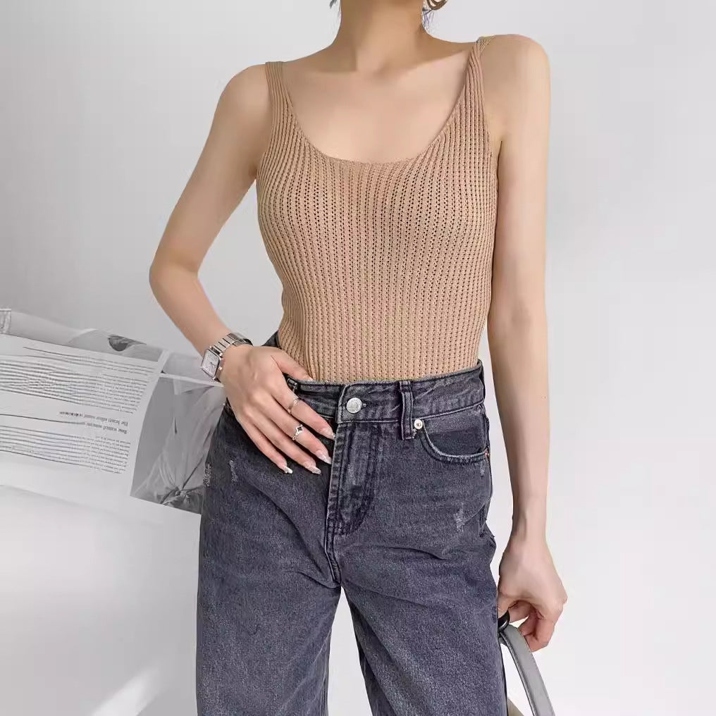 Double round neck hollow jumpsuit