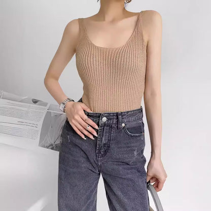 Double round neck hollow jumpsuit