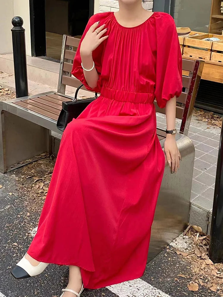 Summer new fat mm reversible loose slimming knee length plus size dress