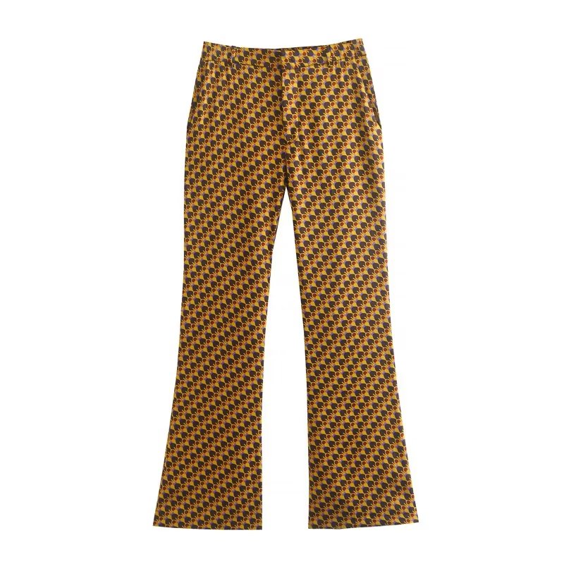 Fashion Plaid Print Pants Sets Spring Autumn Long Sleeved Chic Bow Blouses+Flare Pants Street Casual Outwear