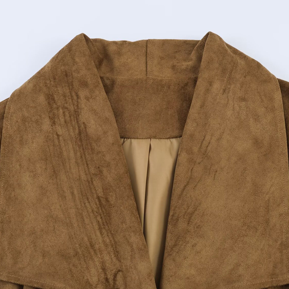 Light luxury suede texture effect wrapped jacket