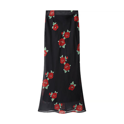 Printed top+skirt set