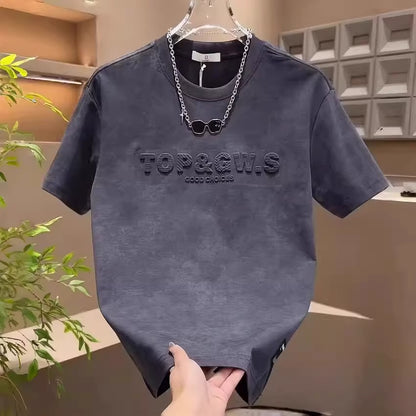 Short Sleeve Men's Tie-Dye Round Neck Versatile Leisure Half Sleeve T-Shirt