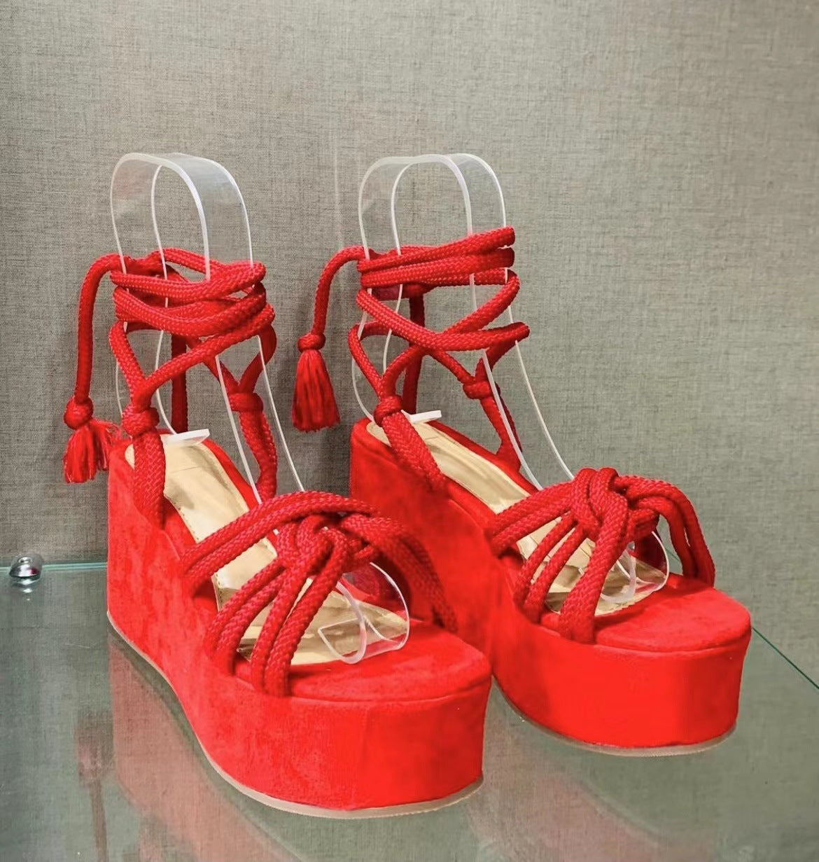 Summer New Plus Size Women's Shoes Wedge Heel Strap Fashion Thick Sole Strap Sandals