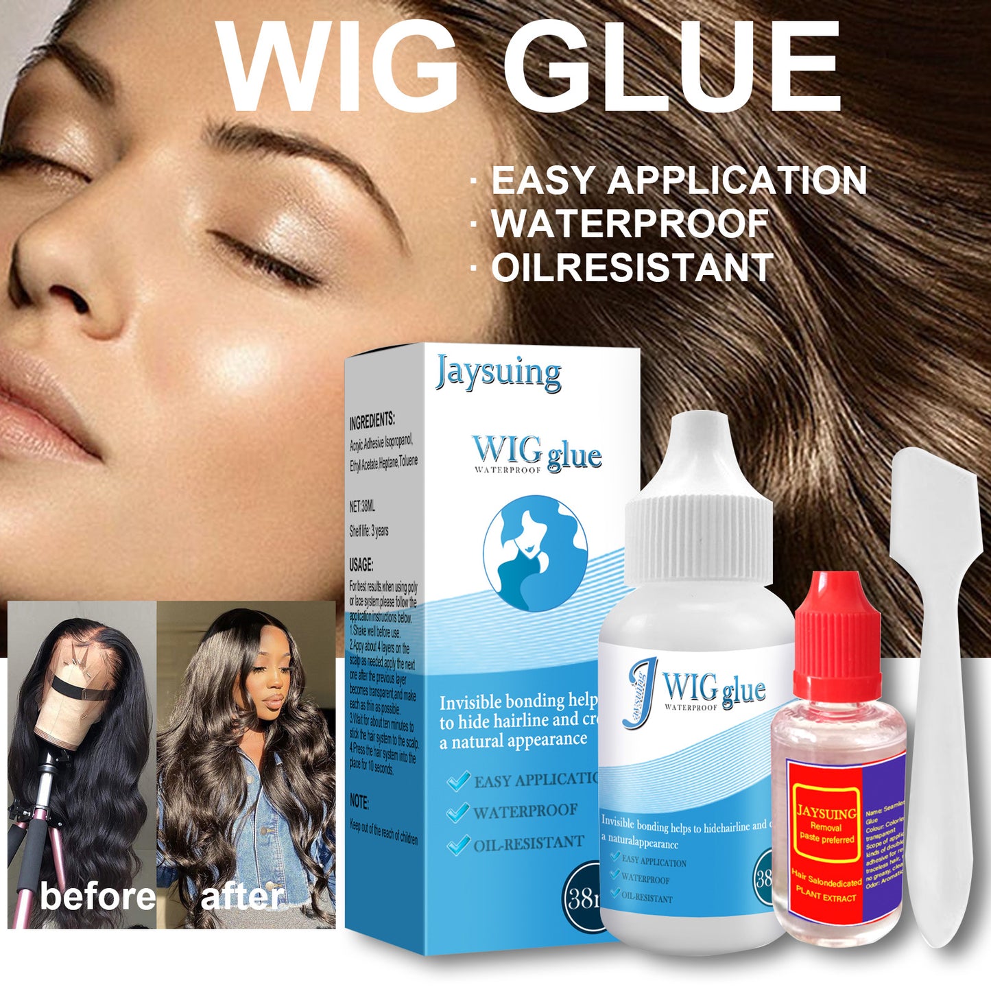 No Trace Wig Hair Extension Lace Head Cover Onzichtbare Sterke Lijm