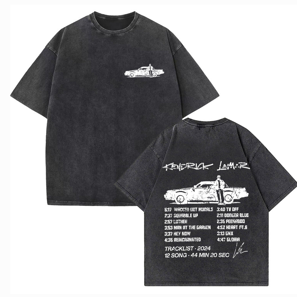 Retro washed old cotton short-sleeved T-shirt men's summer A