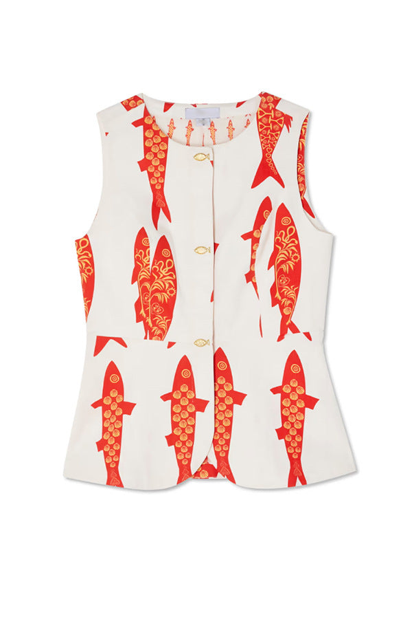 Vest and Long Pants Printed Set